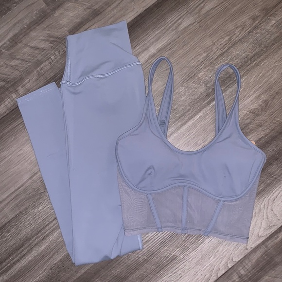 ALO Yoga Tops - Alo Yoga Airbrush Mesh Corset Bra Top & Leggings Set